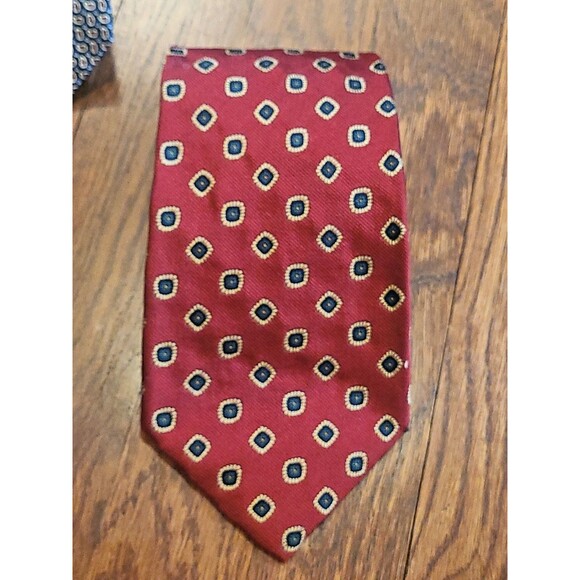 Lot of 4 Vtg Polo Ralph Lauren Silk Tie Hand Made USA Yellow Red Dark Blue Navy - Picture 12 of 16